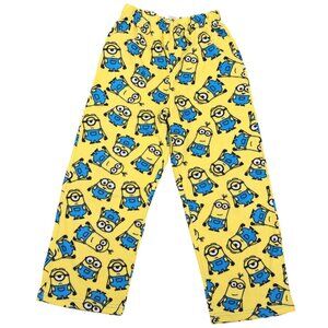 Kid's Despicable Me Minions Fleece PJ Pajama Pants Size 8 Bottoms Yellow Lounge